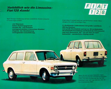 Fiat 128 Modelprogram 1969 Carbrochure (7844)